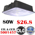 ETL UL DLC 5years warranty photo sensor North America 80w canopy led light